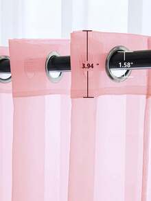 1 buah Tirai Tipis Transparan Elegan Warna Pink dengan Desain Kantong Tiang, Cocok untuk Kamar Tidur, Ruang Tamu, Dapur, Kamar Mandi, Dekorasi Rumah Modern - Berwarna merah muda - View 3