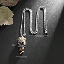 Unique Gothic Serpentine Skull Pendant Necklace - Fashion Street Style Unisex Accessories - The Perfect Everyday Accessory Gift - Vàng - Xem 3