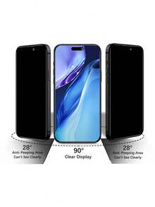 A 3 Packs Of Apple Privacy Screen Protectors Compatible With IPhone 17, 16 PRO MAX, 16, 16 PRO, 16 PLUS, 15 PRO MAX, 15, 15 PRO, 15 PLUS, 14 PRO MAX, 14 PRO, 14 PLUS, 13 PRO MAX, 13, 13PRO, 12, 11 XR, XS MAX, And XS. Tempered Glass, Anti-Privacy, Bubble-Free, Scratch-Resistant, Easy To Install, And Compatible With Phone Cases. - Black - View 4