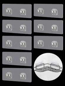 Double Claw Transparent Adhesive Hooks, Strong Adhesive Damage-Free No-Drill Wall Hanging Clips For Bathroom, Kitchen Racks - Multicolor - View 1