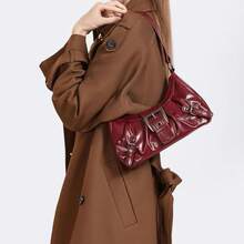 Y2K Shoulder Bag Women, Top Handle Small Hobo Clutch Underarm Bag - 006-đỏ - Xem 6