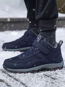 2025 Nuevas botas de nieve de invierno para hombre Diseñador Gancho y bucle Mantener caliente Cordones Botas de senderismo al aire libre para hombres Antideslizante Suela resistente al desgaste Ligero Botas de tobillo llanas Trekking Cómodas zapatillas Regalos de festivales Zapatos de trabajo para hombre Ropa de invierno esencial, por favor elija una talla talla grande grande