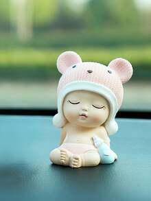 One Baby Bottle Doll Decorative Ornament, Blue And Pink Hat, Suitable For Gender Reveal Parties, Birthday Parties, Baby Shower Decorations. - Multicolor - View 11