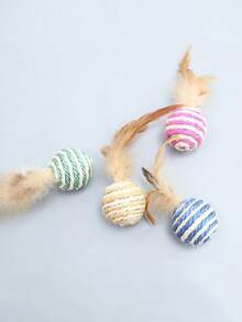 Cat Toys Random Color Ball Design Cat Teaser Toy For Cat For Interaction - Multicolor - View 8