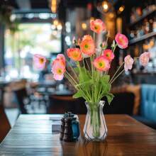 1 pieza Ramo de flores de amapola de maíz artificial con toque realista y tallo largo con pelusa, hecho de plástico. Para bodas, propuestas, primavera, cumpleaños, fiestas, decoraciones diarias y arreglos florales para el hogar. Puede servir como regalo para el Día de San Valentín y el Día de la Madre, y también puede usarse como centro de mesa. Decoración de graduación. Rosa.