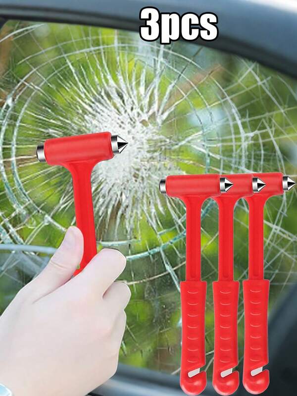 3pcs Multi-Function Hammer, Car Emergency Escape Tool, Solid Mini Hammer To Break Window, Car Safety Hammer For Smashing Glass