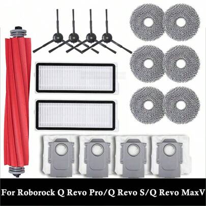 Fit For Roborock Q Revo Pro / Q Revo S/Q Revo MaxV / Qrevo Plus Robot Vacuums Cleaner Accessory Dust Bag Main Side Brush Hepa Filter Mop Cloths Replacement Parts