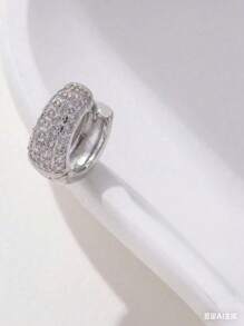 1 pezzo Orecchino a cerchio da uomo completamente decorato con strass, regalo ideale per uso quotidiano per amici e fratelli