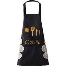 Cotton Linen Aprons With Pockets For Baking Funny Printed Aprons For BBQ Parties Kitchen Apron With Hand WipeWaterdrop Resistant With 2 Pockets Cooking Bib Aprons For Women Men Chef Insulated Aprons For Hot Food Handling - 1 - 查看 1
