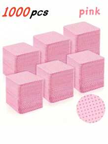 1000-Pack Gel Nail Polish Remover Cleaning Pads, Lint-Free Nail Polish Remover Wipes, Cleaning Cotton Towels, Manicure Cleaning Cloths, Bottle Cleaning Towels - Black - View 12