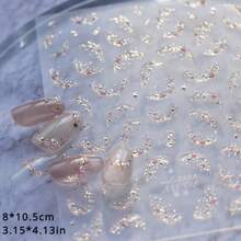 French Luxury Retro Golden-Stamped Star & Moon Ice Crystal Nail Stickers - Self-Adhesive Glossy Fantasy Nail Art Decals With Sparkling Crystals, Irregular Shapes For DIY Manicure, Parties, Weddings (Plastic, One-Time Use), Party Nail Decor, Selfadhesive Nails - 銀色 - 查看 5