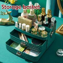 European-Style Diamond-Shaped Cosmetic Storage Box Dresser Skin Care Lipstick Storage Box Drawer Type Multi-Layer Makeup Box - Green - View 1