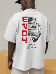 Oversized Streetwear T-Shirt JDM EVO 4 Lancer Evolution Tunada REF 7251 VEST NERD - 白色 - 查看 9