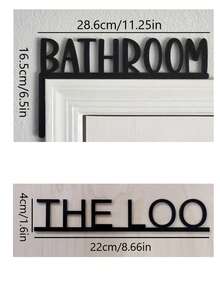 HELLOYOUNG 1件黑色金属墙饰,带英文字母,适用于浴室、卧室、门框装饰,精致个性化礼品,适合现代家居装饰、家居装饰、房间装饰、卧室装饰、浴室装饰,防水、防锈、耐用,墙面装饰 - 黑色 - 查看 13