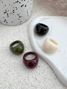 1pc/4pcs/Set Resin Teardrop Rings, Glamorous Luxury Resort Party & Casual Daily Wear Jewelry Rings, Unisex Gift - Ring - View 7