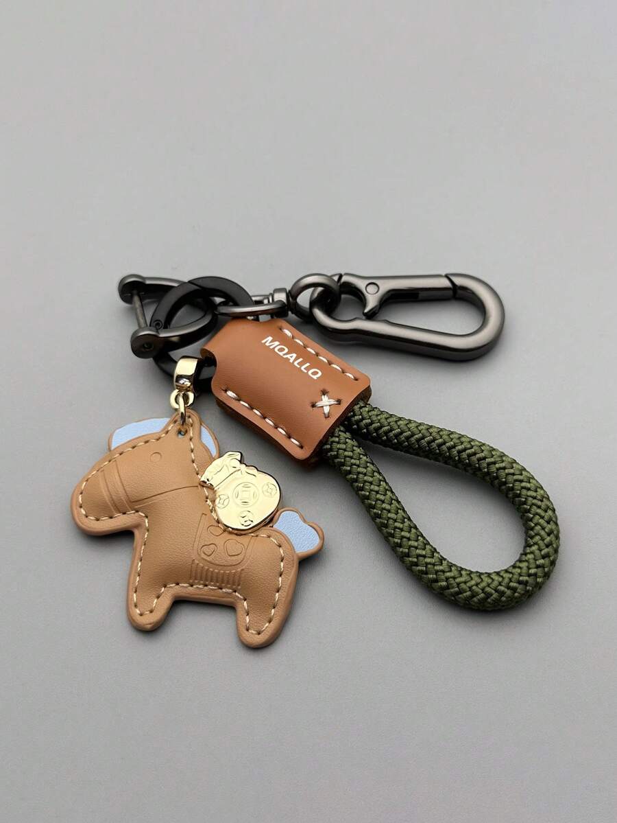 Handmade Leather Car Key Chain, Simple & Personalized Key Ring Lanyard For Men & Women - Have Money Immediately - View 1