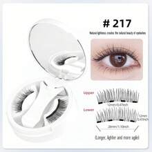 C&Litangel - Magnetic False Eyelashes, Easy To Put On In 3 Seconds, Natural And Light False Eyelashes 3D Magnetic False Eyelashes Set, Reusable, No Glue Required, Waterproof And Natural Effect, Double-Layer Design, Easy To Wear Eye Makeup, 4/8 Pieces Optional, First Choice For Beginners, Suitable For Easter, Travel Parties And Festivals - màu đen - Xem 5