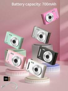 32GB Digital Camera For Teens, Dual HD Cameras, Retro Card Style, Suitable For Travel Photography - Camera + Lanyard + 32G Memory Card - View 2