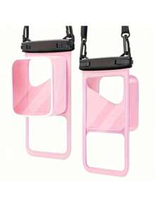 1 个防水手机袋，3D 设计，厚壳友好，透明塑料干燥袋，适用于 8 英寸智能手机，配有颈带，适合海滩、巡游和旅行，潜水手机干燥袋，防水手机袋，带触摸屏功能的防水手机袋，通用水下摄影防水袋，适用于各种智能手机。