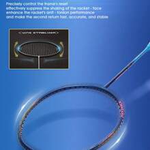 LI-NING AXFORCE 50 (4U) Series Badminton Racquet – Offensive-Oriented Single Racquet, Carbon Fiber, Weight 80-85 Grams, Maximum String Tension: 28 Lbs, Model AYPT285 - Dark Purple Blue - View 2