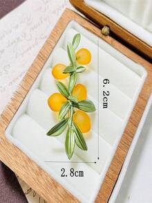 1pc Green Lacquered Crafted Pearl Wreath, Blueberry, Resin Lily Of The Valley Brooch, Plant Series - Thorn, Calla Lily, Wheat, Dew Branch Leaf, Rose, Cornflower, Fruit Series - Lemon, Cherry, Grape Shape Pin, Suitable For Women's Daily Wear, Birthday Party, Banquet - Green - View 27