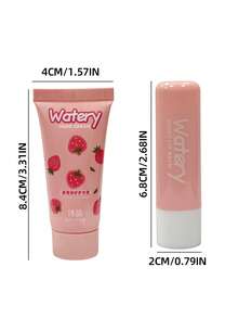 مجموعة العناية بالجسم المكونة من قطعتين، تشمل كريم اليد ذو رائحة الفراولة وبلسم الشفاه، لإصلاح البشرة الجافة والمتشققة وتغذيتها، مجموعة مكونة من كريم اليد المرطب وبلسم الشفاه، مناسبة لجميع الفصول - متعدد الألوان - مشاهدة 8