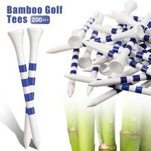200 Pieces Bamboo Golf Tees 3-1/4'' Inch Wooden Golf Tees Reduce Friction And Side Spin(White And Blue) - 1 - View 4