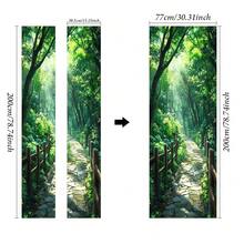 1 套/2 件现代自粘森林小径壁画，可移除墙纸贴纸，现代纸门贴纸，适用于卧室、客厅、办公室装饰房间装饰卧室装饰厨房装饰墙贴墙面装饰贴纸 - 彩色 - 查看 6