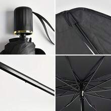 Parasol retráctil para parabrisas de coche, protección solar y térmica para el interior del automóvil - Negro - Ver 6