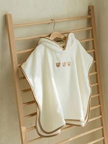 1pc Adorable Pattern Kids Cartoon Hooded Bath Towel, Children Bathing Supplies, Suitable For All Seasons, Essential For Beach, Bathroom And Travel