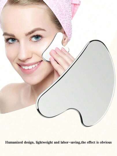 1 pieza Herramienta en forma de corazón de acero inoxidable para masaje facial, tabla de masaje portátil para relajación muscular, herramientas faciales de gua de acero inoxidable - Herramientas de masaje facial - Herramienta gua suave y resistente de metal para reducir la hinchazón - Raspador de masaje en forma de corazón (Plata) Herramientas faciales de gua de acero inoxidable Gua sha para el rostro Gua de metal para tensar la piel Herramienta de belleza Gua sha para Body, ojos, cuello, masajeador, gua sha, drenaje linfático, celulitis, rascadores de espalda, escuela, vuelta al cole, viaje, artículos de viaje, artículos del hogar, spa, herramienta de masaje, masaje, masajeador, spa