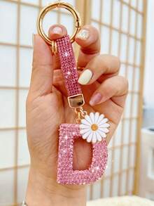 闪亮水钻字母钥匙扣 - 幸运水晶吊坠，闪亮合金饰物，适用于包包和背包 - 生日和特殊场合的完美礼物，钥匙链环包包背包饰物汽车挂件女士女孩礼物，钱包和手提包配件，字母表首字母 A-Z - 彩色 - 查看 22