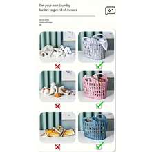 Foldable Laundry Basket,Modern Foldable Wall-Mounted Dirty Clothes Storage Box, Durable Polypropylene Square Design, Suitable For Home And Bathroom Storage. Portable Outdoor Car Fishing Bucket, Large-Capacity Dirty Clothes Basket, Laundry Tub, Shelf Basket, With Handle, Rectangular Bathroom - Multicolor-dirty Laundry Hamper - View 6