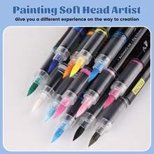 Set de marcadores acrílicos de cerdas suaves, 12-120 colores, control automático de tinta, pigmento rico, apilable, cobertura fuerte, suministros de arte - Multicolor - Ver 8