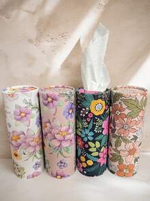 High Quality Car Tissues/Household Tissues, Car Tissue Storage Tube, Cylindrical Shape, Exquisite Floral Pattern Design! Inhaling Towels Is Essential For Both Family And Travel! Creative Car Tissue Supplier, 50 Sheets Per Pack, Suitable For Outdoor Picnics, Home Bedrooms, Bathrooms, Offices, Restaurants, Cleaning Agents, Party Accessories. Halloween/Christmas Tissues