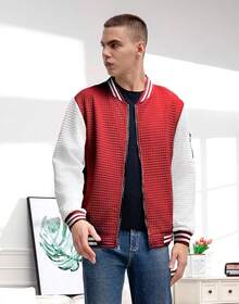 Mens Casual Lightweight CoatChristmas MQ4K - 紅白 - 查看 2