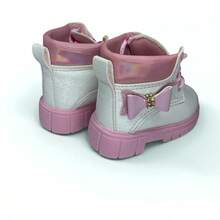 Botas de niña, cómodas, suaves y de moda, de color blanco con rosa. Apropiadas para su uso todo el año. - Blanco - Ver 4