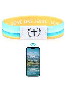 1pc Bible Verse Bracelet, NFC Enabled Christian Daily Prayer Text Bracelet, Unisex, Suitable As Holiday Gift For Halloween, Christmas, New Year