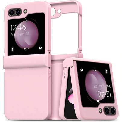 keshengtai Ốp lưng điện thoại màu hồng kẹo ngọt, 1 chiếc, kiểu bản lề, bao phủ toàn bộ, tương thích với Samsung Galaxy Z Flip 7, 7FE, 6, 5, 4, 3, 5G. Chống nước, chống sốc, chống rơi vỡ và chống trầy xước.