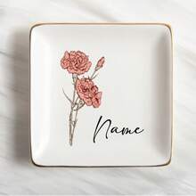 1 khay đựng trang sức bằng gốm hình tròn, khay đựng trang sức có thể tùy chỉnh, thích hợp làm quà cưới, quà đính hôn, quà cầu hôn, quà sinh nhật, quà kỷ niệm, quà cưới, quà đính hôn, giá đựng nhẫn cá nhân hóa, quà tặng cặp đôi, quà tặng cô dâu, khay đựng nhẫn. - trắng - Xem 17
