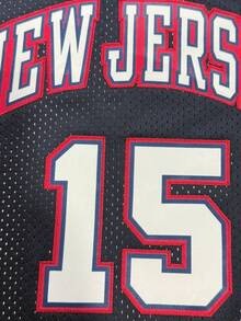 Men's Embroidered Basketball Jersey 15 Blue Casual Sleeveless Vest V-Neck T-Shirt Party Sports Top - Blue - View 5