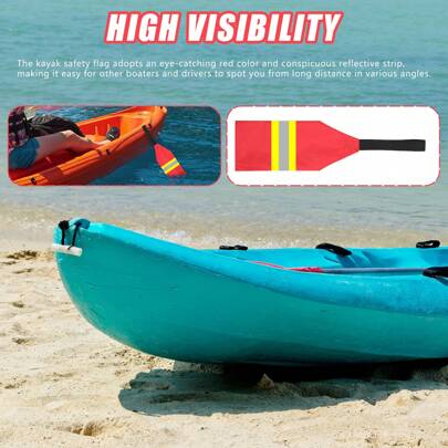 Safety Travel Flag For Kayak High Visibility Trailer Warning Flags For Truck Loads, Towing Canoes