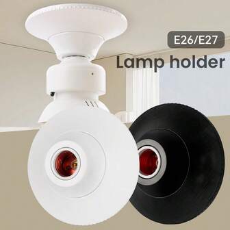 CILIA 1/2/4pcs,Lamp Bulb Socket, E26/E27 ,Screw Light Shade,Textured Roundness Petal Embossed Ceiling Bulb Fixing Holder, For Home