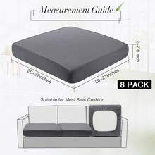 Newwiee 8Pcs Patio Cushion Covers Stretch Outdoor Cushion Cover Patio Furniture Sofa Couch Slipcovers, Soft Flexibility Washable Furniture Protector(Waterproof,Dark Gray) - Màu xám đen - Xem 1