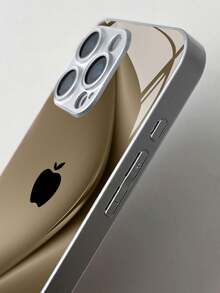 Ốp lưng điện thoại tối giản phong cách doanh nhân, họa tiết Apple màu bạc, thiết kế cong chuyển sắc, mặt kính cường lực độ nét cao, chống rơi vỡ, unisex, tương thích với iPhone 17/16 Pro Max/15 Pro/14 Pro Max/13 Pro Max/16 Pro/15 Pro Max/12 Pro Max/11/XS Max/7 Plus, tương thích với ốp bảo vệ chống rơi vỡ cho iPhone 13. - màu nâu - Xem 9