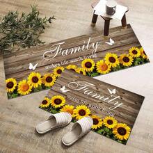 1/2 件向日葵厨房装饰地毯套装，农舍乡村厨房地毯和垫子，防滑可洗吸水厨房垫，适用于地垫、浴室垫、入口垫、卧室垫、客厅垫 - 黃色 - 查看 6