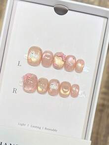 10 piezas de uñas postizas hechas a mano, uñas postizas cortas de presión, formas de uñas cuadradas y redondas, con diseños de gatos pintados a mano, de alta calidad y diseño simple, uñas postizas de cobertura completa, uñas Y2K y con relieve, uñas postizas creativas y únicas, promocionales, uñas de estilo moderno y lindo, para uso diario, uñas de primavera y verano, uñas promocionales de dibujos animados, adecuadas para mujeres y niñas, desmontables y reutilizables. Suministros de uñas