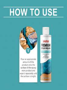 100ml 环氧树脂抛光剂和 100ml 环氧树脂清洁剂（含布），用于表面清洁和去除划痕，无残留液体配方，含小苏打，适用于手工艺和专业项目，香味宜人，适用于多种表面