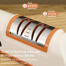 Elektryczna ostrzałka do noży kuchennych, 3-stopniowe ostrzenie i polerowanie, narzędzie do ostrzenia noży, odpowiednia do noży stalowych i ceramicznych, profesjonalna elektryczna ostrzałka do noży z 3-stopniowym ostrzem diamentowym, precyzyjna prowadnica kątowa 20° do szybkiego ostrzenia, naprawy/renowacji/polerowania ostrzy