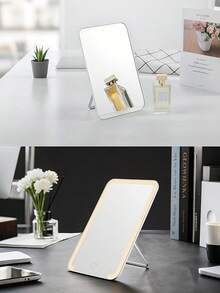 Portable Foldable Mirror 8x5 Inch, Multi-Position Stand & Hanging Hole, Compact Travel Essential White - Đen-không có từ tính - Xem 7